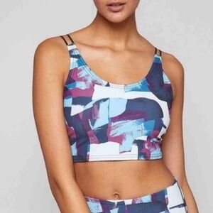 Fourlaps Poise Longline Bra activewear workout Abstract Landscape Print size XXL